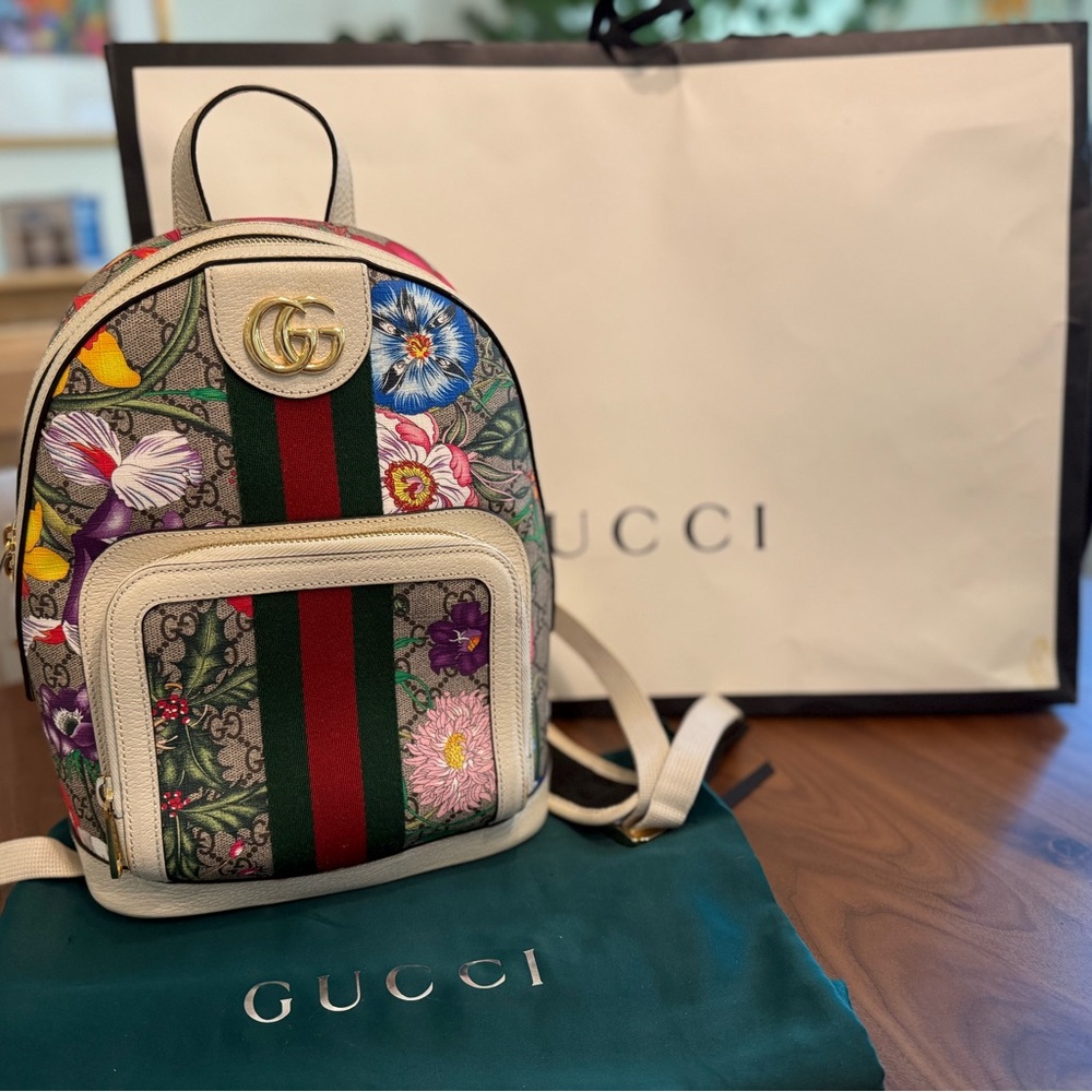 Gucci GG Supreme Flora Ophidia Backpack